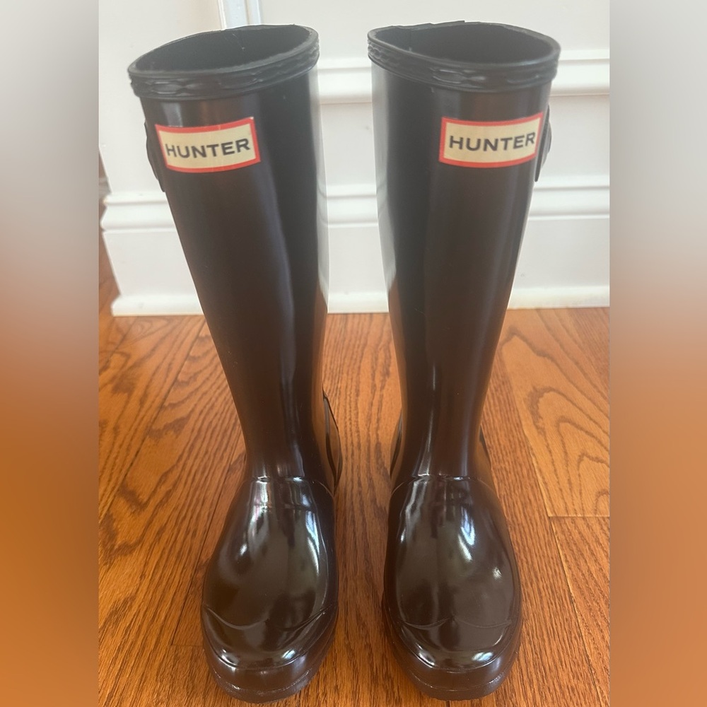 Hunter Kids Glossy Black Rain Boots